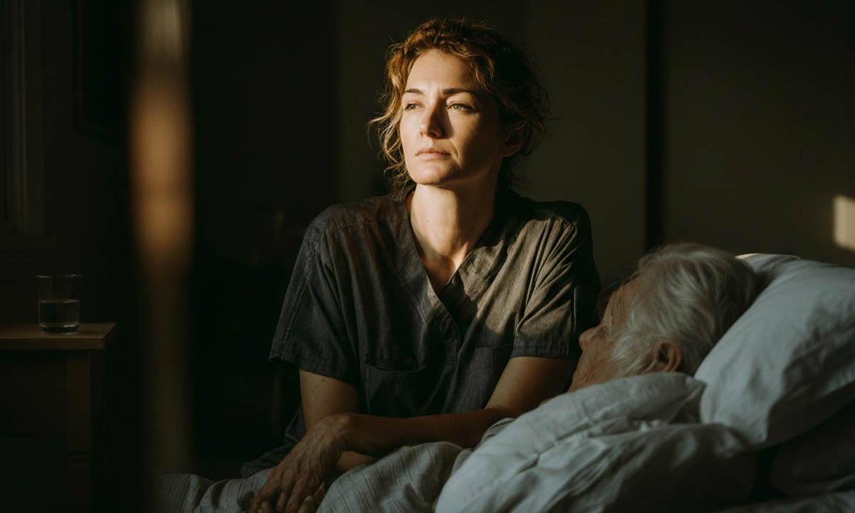 burnout caregiver young nurse under severe stress